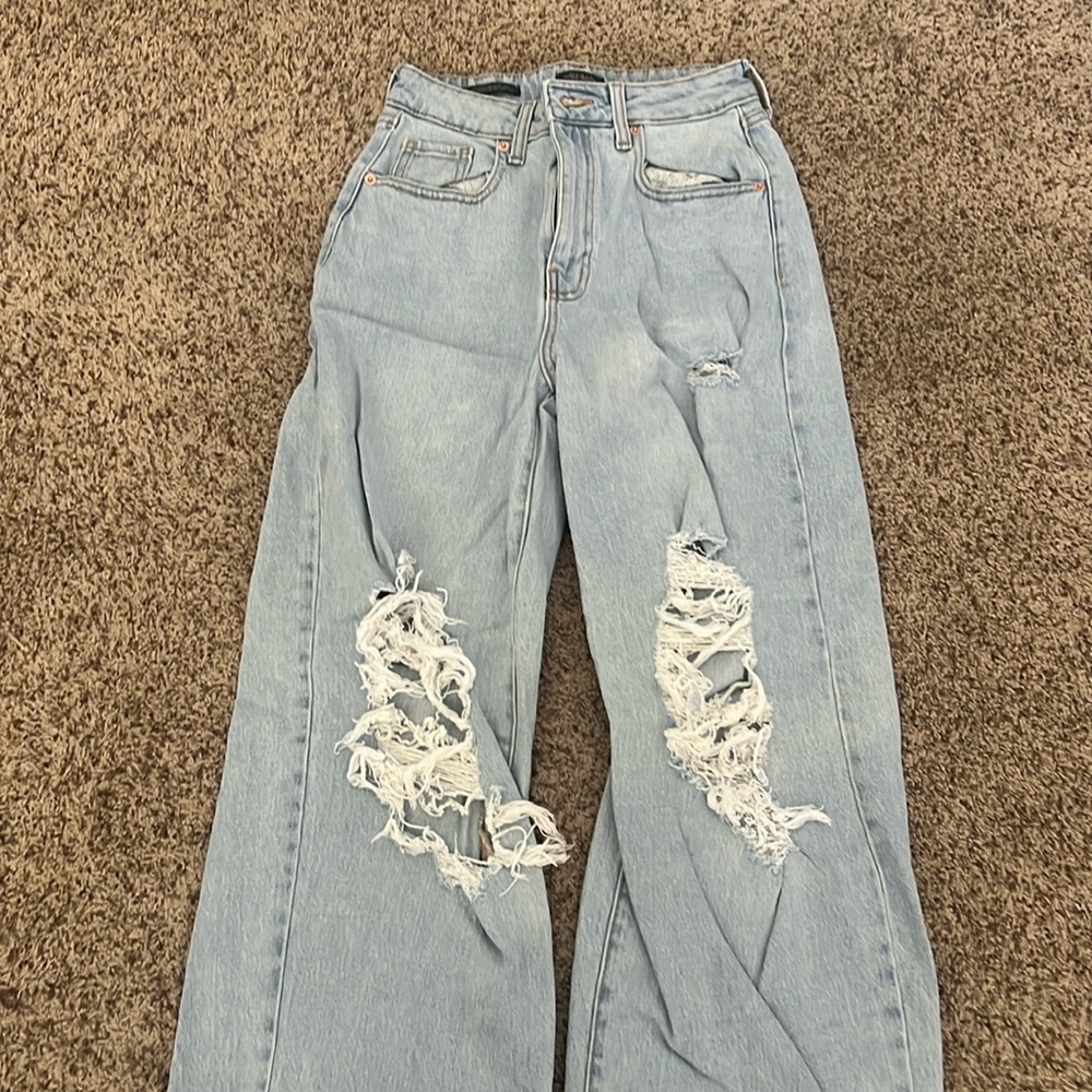 Light wash high rise jeans